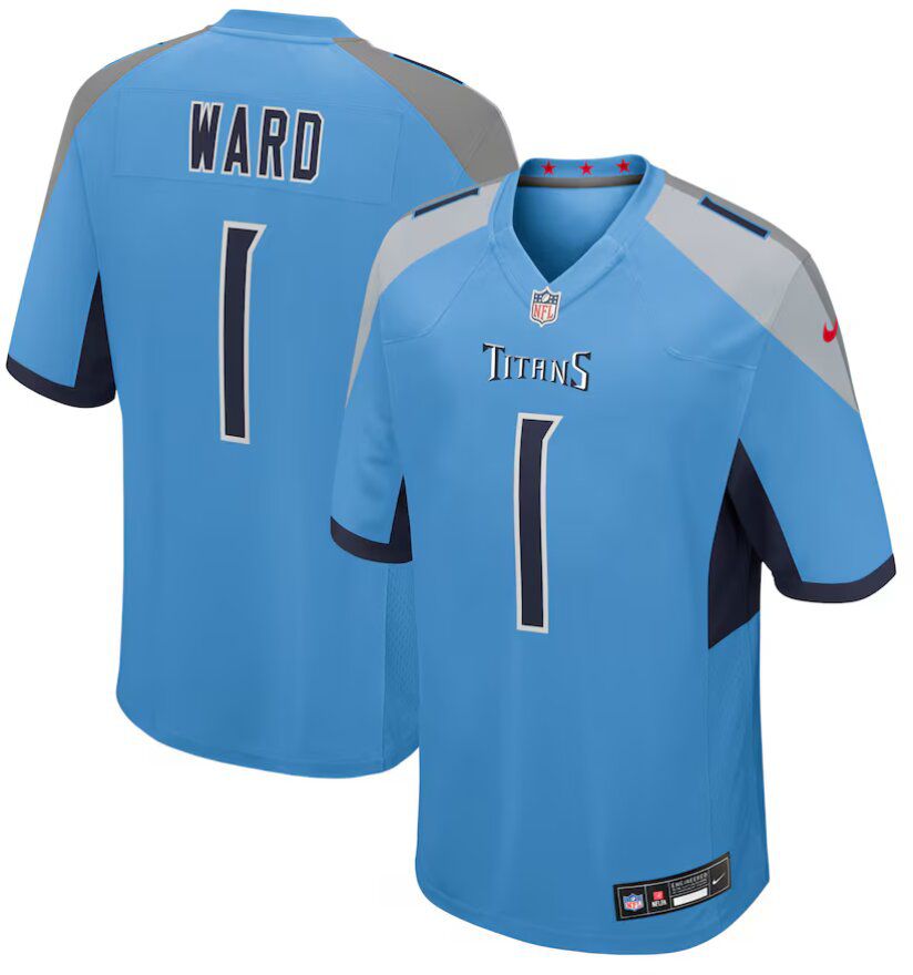 Youth Tennessee Titans #1 Cameron Ward Light Blue 2025 NFL Draft First Round Pick Nike  Game Jersey->youth nfl jersey->Youth Jersey